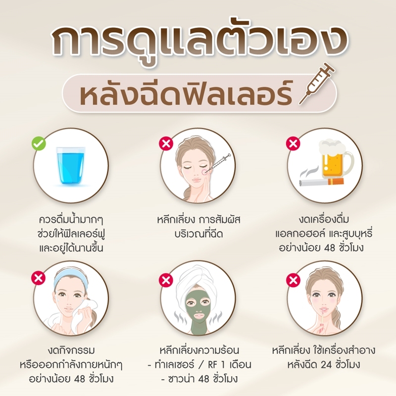 การดูแลตัวเองหลังฉีดฟิลเลอร์คาง